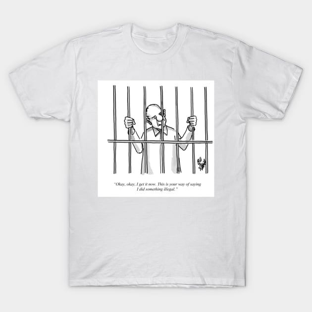 Classic Jail Cartoon T-Shirt by abbottcartoons